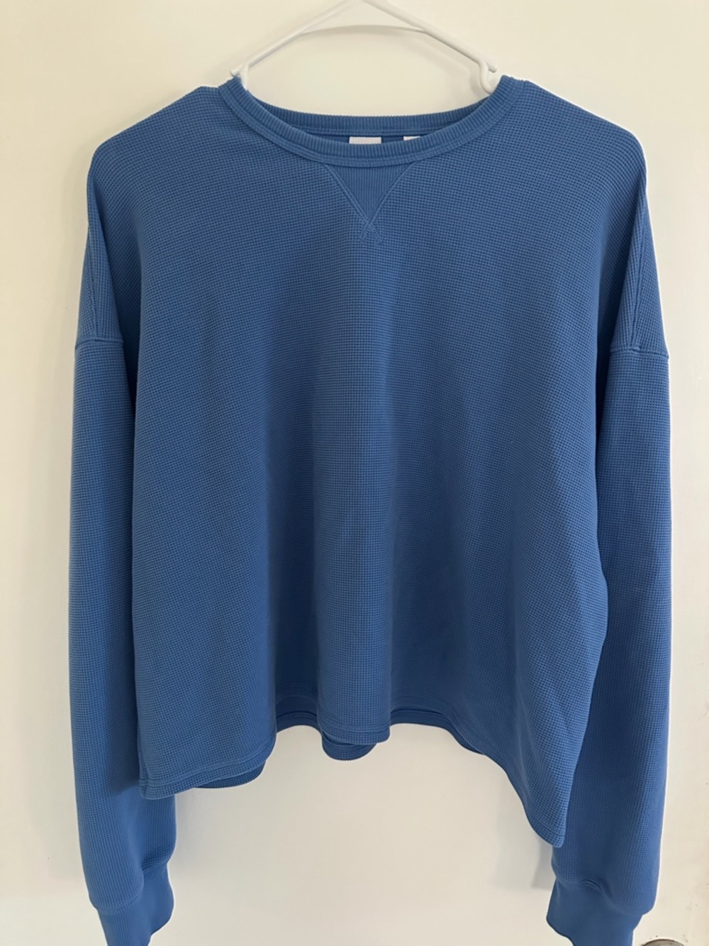 Aritzia TNA Wafflex Crewneck in Sky Blue